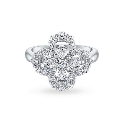 [Camiery]LOOP RING FULL MOTIF DIAMOND 16MM SILVE