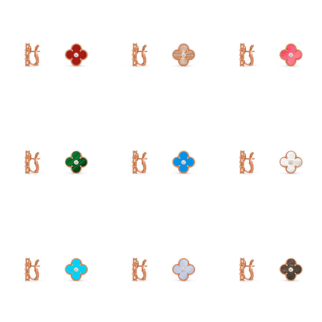 [Camiery]CLOVER 15MM MOP DIAMOND EARRINGS COLLECTION