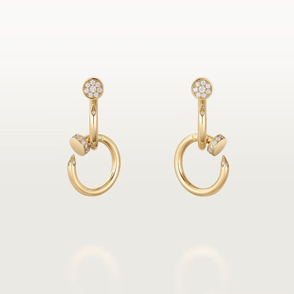 [Camiery] JUSTE HALF DIAMOND DOUBLE EARRINGS