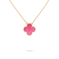 [Camiery] NEW CLOVER 15MM PINK ENAMEL NECKLACE