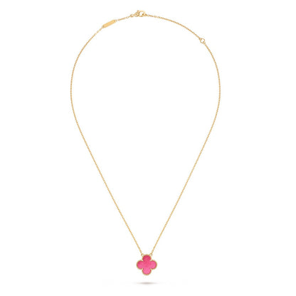 [Camiery] NEW CLOVER 15MM PINK ENAMEL NECKLACE