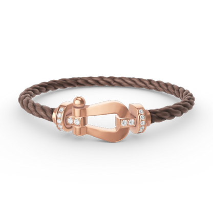 [Camiery]FORCE LARGE HORSESHOE HALF DIAMOND BRACELET ROSE GOLD
