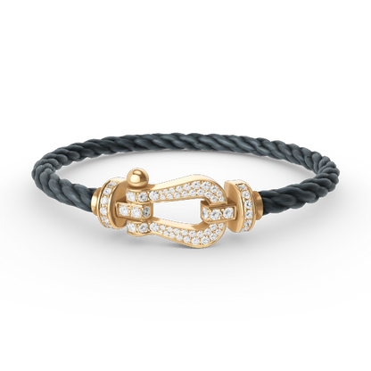 [Camiery]FORCE LARGE HORSESHOE FULL DIAMOND BRACELET GOLD