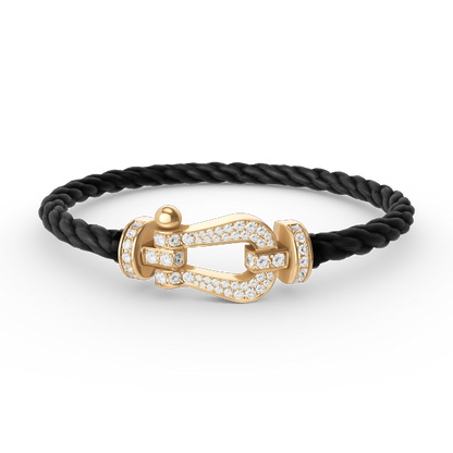 [Camiery]FORCE LARGE HORSESHOE FULL DIAMOND BRACELET GOLD