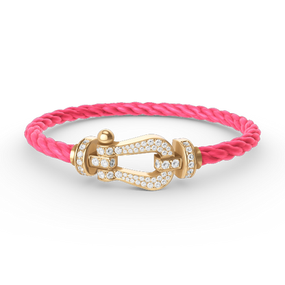 [Camiery]FORCE LARGE HORSESHOE FULL DIAMOND BRACELET GOLD
