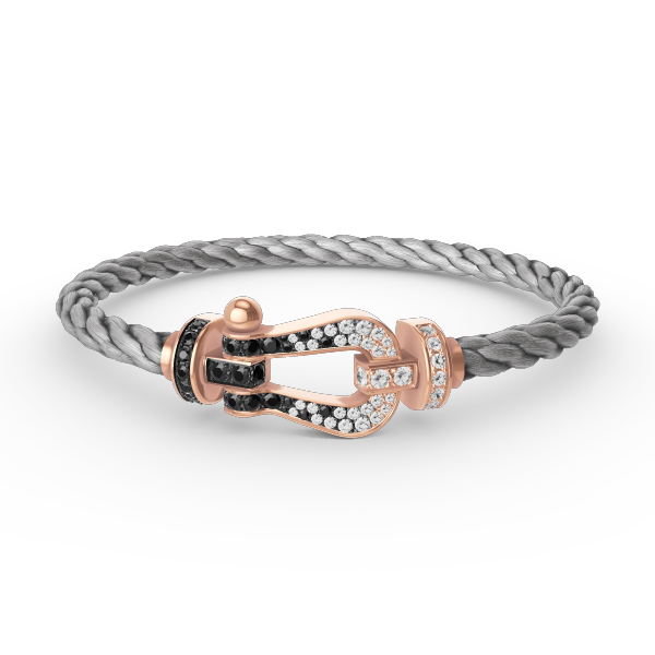 [Camiery]FORCE LARGE HORSESHOE BLACK WHITE DIAMOND BRACELET ROSE GOLD