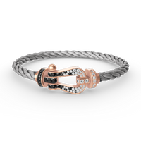 [Camiery]FORCE LARGE HORSESHOE BLACK WHITE DIAMOND BRACELET ROSE GOLD