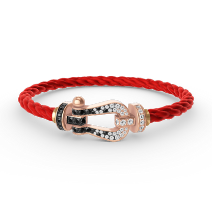 [Camiery]FORCE LARGE HORSESHOE BLACK WHITE DIAMOND BRACELET ROSE GOLD