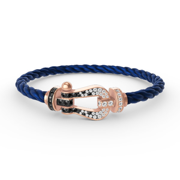 [Camiery]FORCE LARGE HORSESHOE BLACK WHITE DIAMOND BRACELET ROSE GOLD