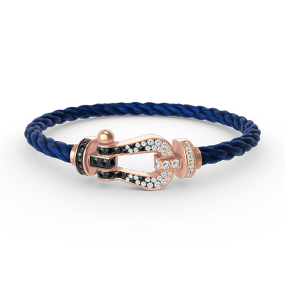 [Camiery]FORCE LARGE HORSESHOE BLACK WHITE DIAMOND BRACELET ROSE GOLD