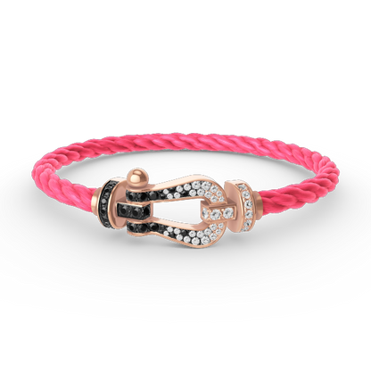 [Camiery]FORCE LARGE HORSESHOE BLACK WHITE DIAMOND BRACELET ROSE GOLD