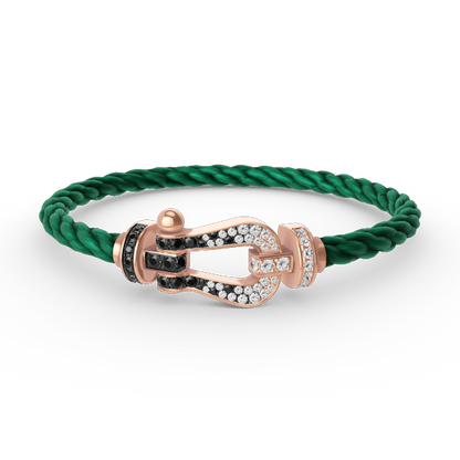 [Camiery]FORCE LARGE HORSESHOE BLACK WHITE DIAMOND BRACELET ROSE GOLD