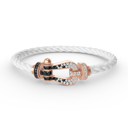[Camiery]FORCE LARGE HORSESHOE BLACK WHITE DIAMOND BRACELET ROSE GOLD