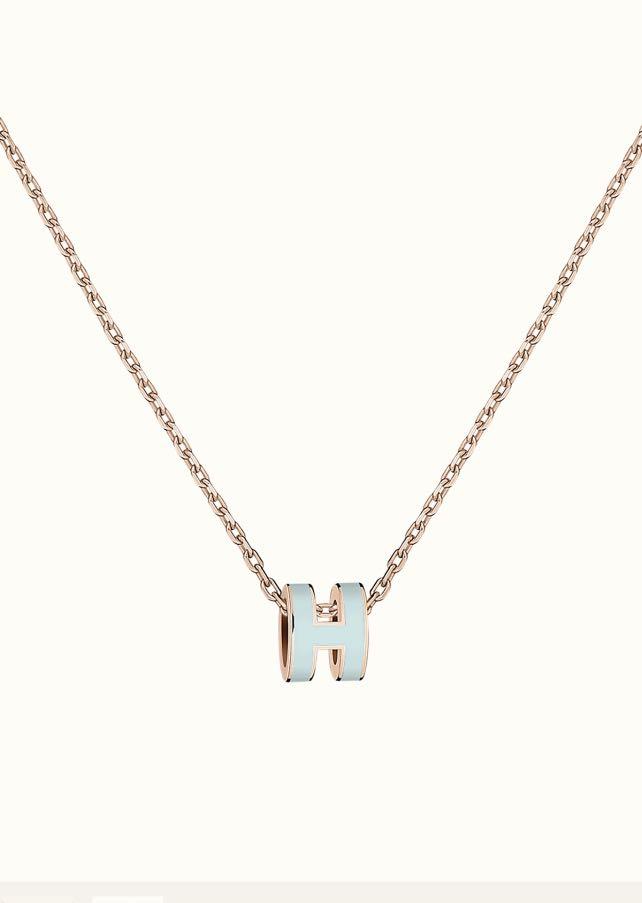 [Camiery]POP H LIGHT BLUE NECKLACE