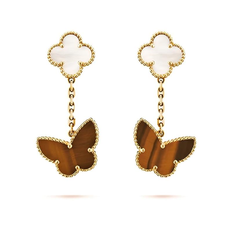 [Camiery]BUTTERFLY 2 MOTIF TIGER EYE MOP EARRINGS