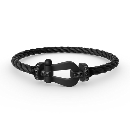 [Camiery]FORCE LARGE SERIES HORSESHOE BLACK SAMURAI BRACELET