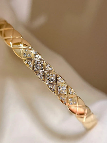 [Camiery]KOKO CRUSH HALF DIAMONDS GLOD SILVER ROSE GOLD