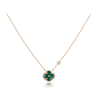 [Camiery]SUN PEDANT PINK GOLD 1 DIAMOND NECKLACE