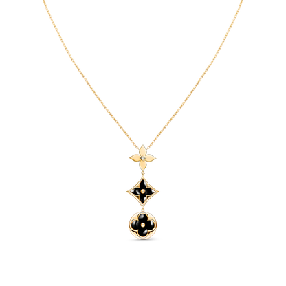 [Camiery]STAR AND SUN ONYX PINK GOLD NECKLACE