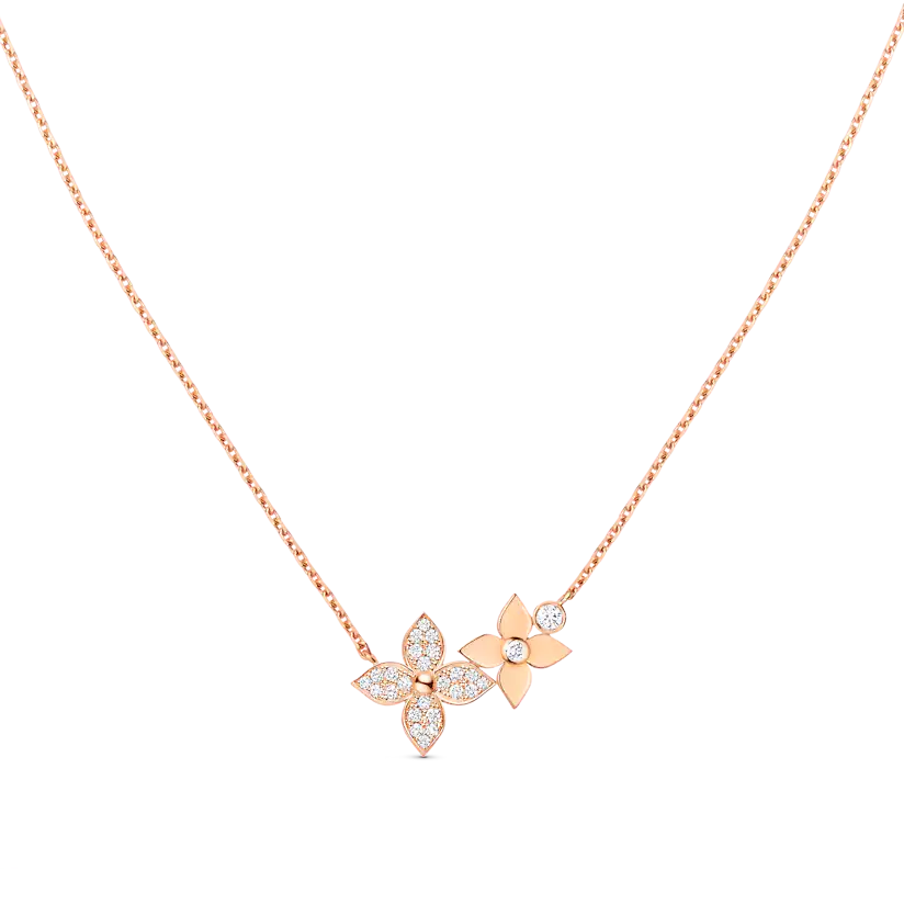 [Camiery]STAR BLOSSOM NECKLACE PINK GOLD DIAMONDS
