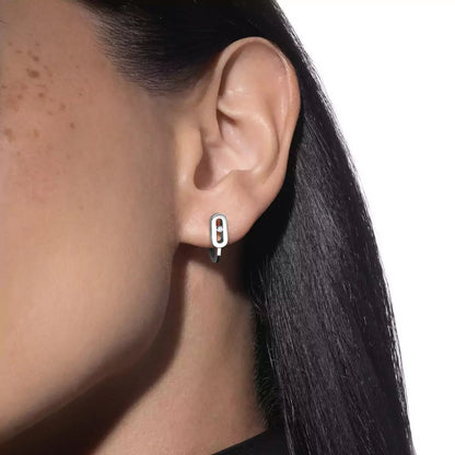 [Camiery]Diamond Mini Hoop Earrings Move Classique