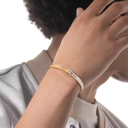 [Camiery]Move Noa Ciselé half pavé bangle
