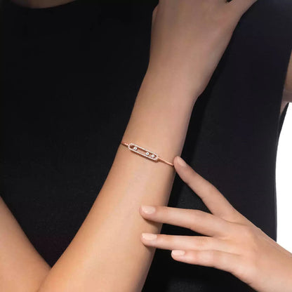 [Camiery]Move Pavé Diamond Bangle Bracelet M