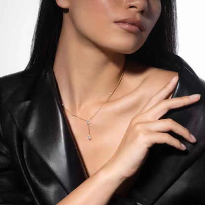 [Camiery]Gold Diamond Tie Necklace
