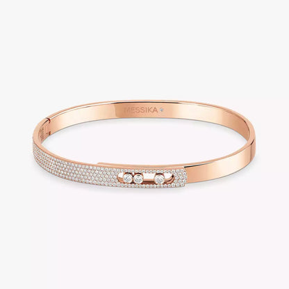 [Camiery]Move Noa Rose Gold Pavé Diamond Bangle Bracelet