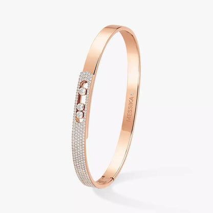 [Camiery]Move Noa Rose Gold Pavé Diamond Bangle Bracelet