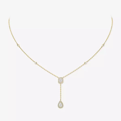 [Camiery]Gold Diamond Tie Necklace