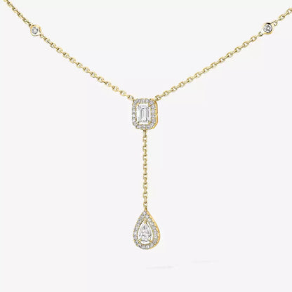 [Camiery]Gold Diamond Tie Necklace
