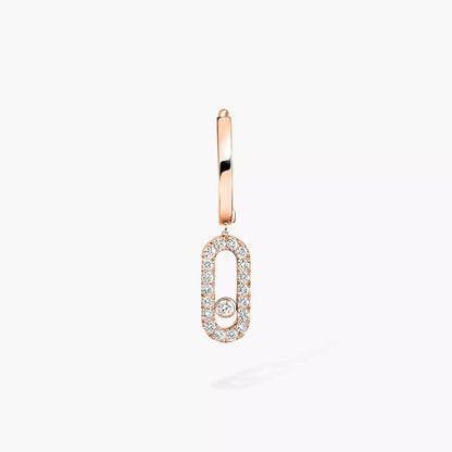 [Camiery]Move Uno Single Diamond Hoop Earring