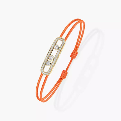[Camiery]Messika Care(s) pink cord pavé bracelet