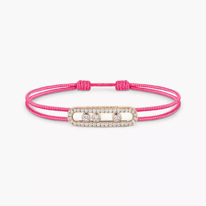 [Camiery]Messika Care(s) pink cord pavé bracelet