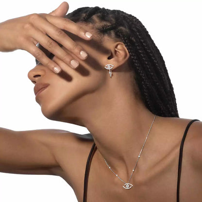 [Camiery]Pave_ Diamond Necklace Lucky Eye