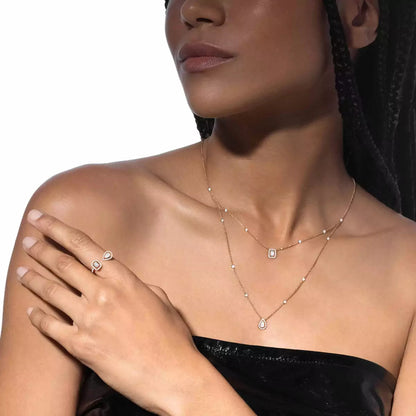 [Camiery]Diamond Necklace My Twin 2 Rows