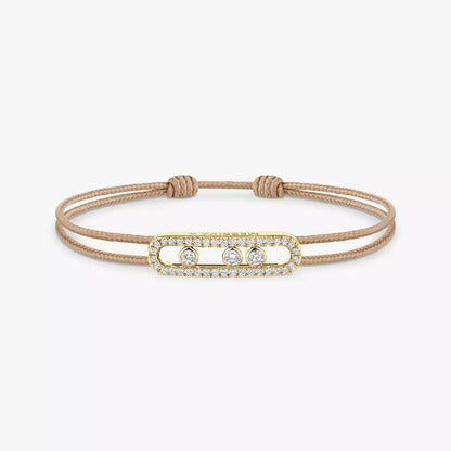 [Camiery]Messika Care(s) pink cord pavé bracelet