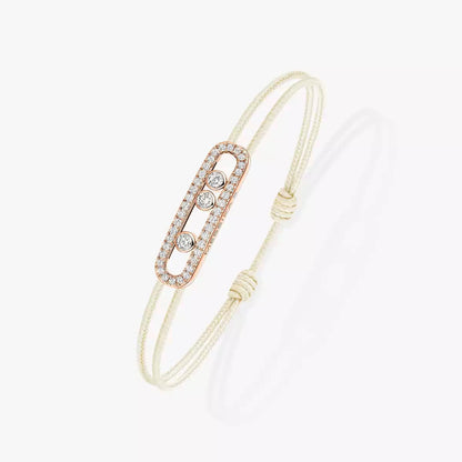 [Camiery]Messika Care(s) pink cord pavé bracelet