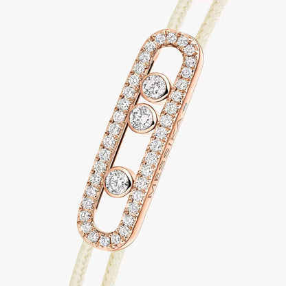 [Camiery]Messika Care(s) pink cord pavé bracelet