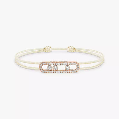 [Camiery]Messika Care(s) pink cord pavé bracelet