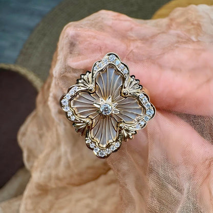 [Camiery JEWELRY] OPERA TULLE  RING WITH  ENAMEL BACKGROUND