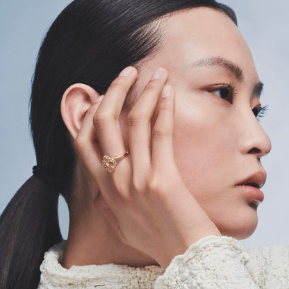 [Camiery JEWELRY] OPERA TULLE  RING WITH  ENAMEL BACKGROUND