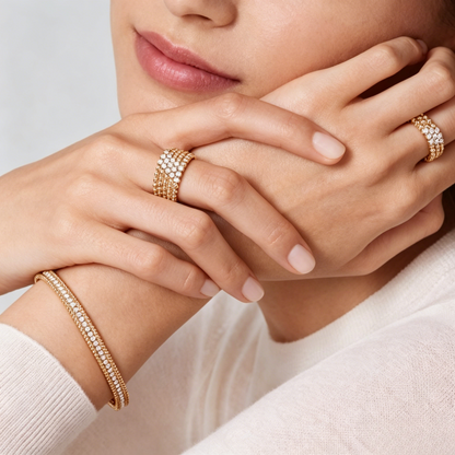 [Camiery] THREE-ROW DIAMOND RING