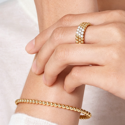[Camiery] THREE-ROW DIAMOND RING
