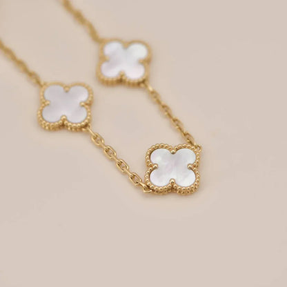 [Camiery]CLOVER WHITE PEARL MOP 5 MOTIF BRACELET COLLECTION