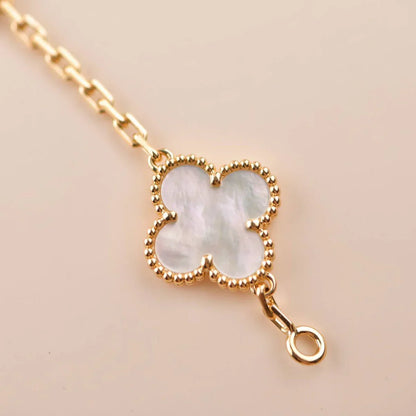 [Camiery]CLOVER WHITE PEARL MOP 5 MOTIF BRACELET COLLECTION