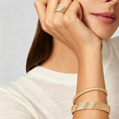 [Camiery]  FIVE-ROW DIAMOND BRACELET