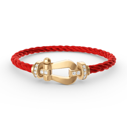 [Camiery]FORCE LARGE HORSESHOE HALF DIAMOND BRACELET GOLD