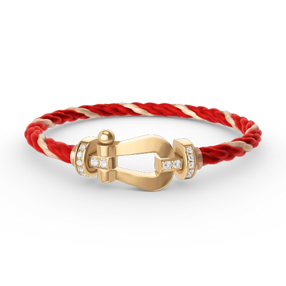 [Camiery]FORCE LARGE HORSESHOE HALF DIAMOND BRACELET GOLD